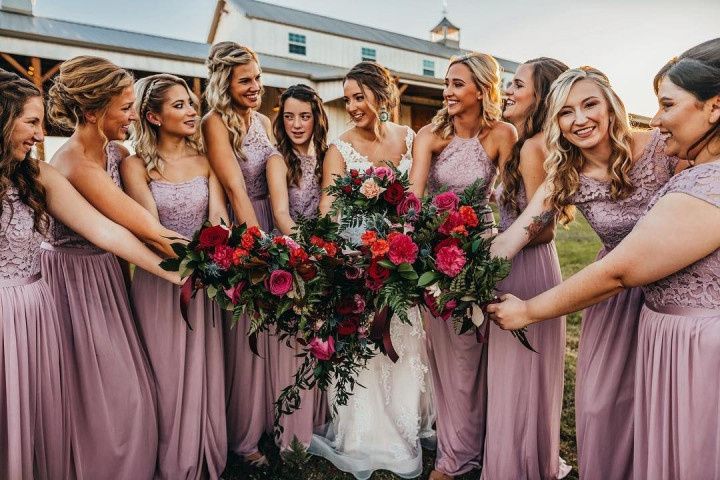 White boho outlet bridesmaid dresses