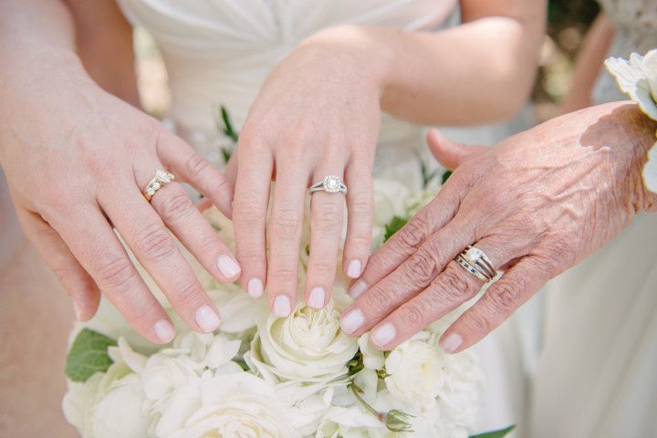 three generations of wedding rings