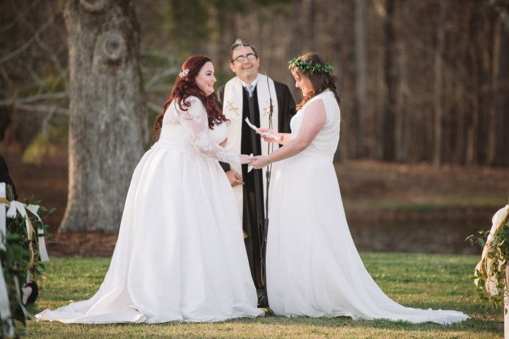 couple reciting wedding vows