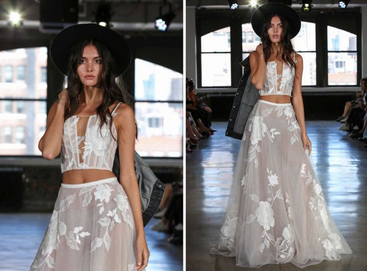 Crop top shop and skirt bridal