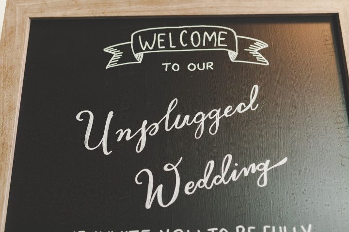 unplugged wedding sign