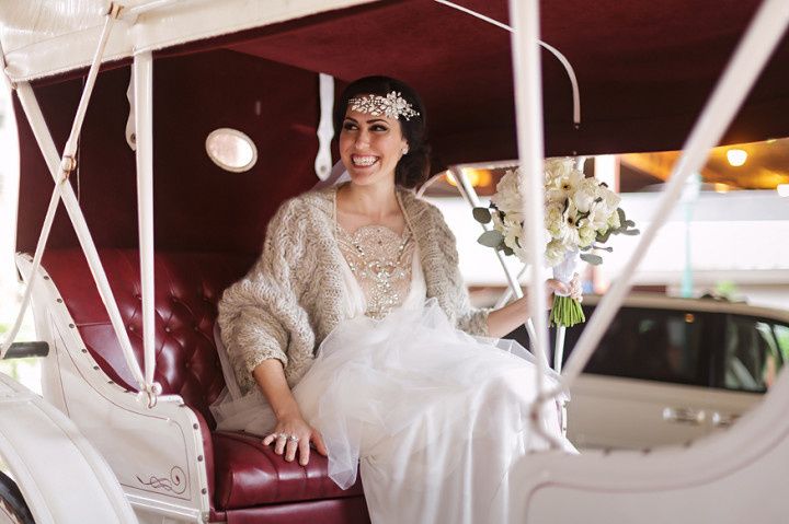 bride in horse and carriage