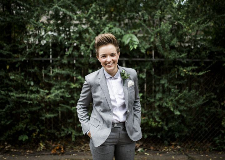 Androgynous wedding cheap suit