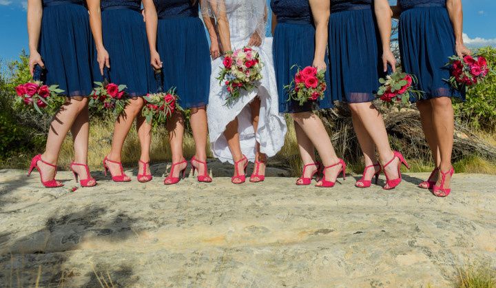 bridesmaid red shoes