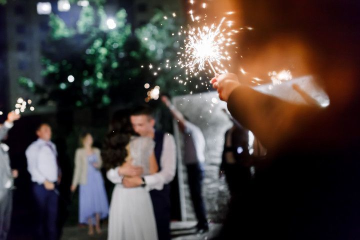 wedding night sparklers