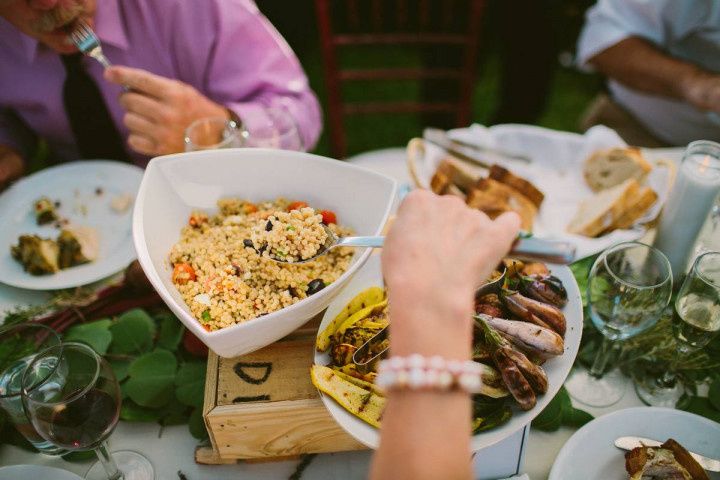 family style wedding dinner