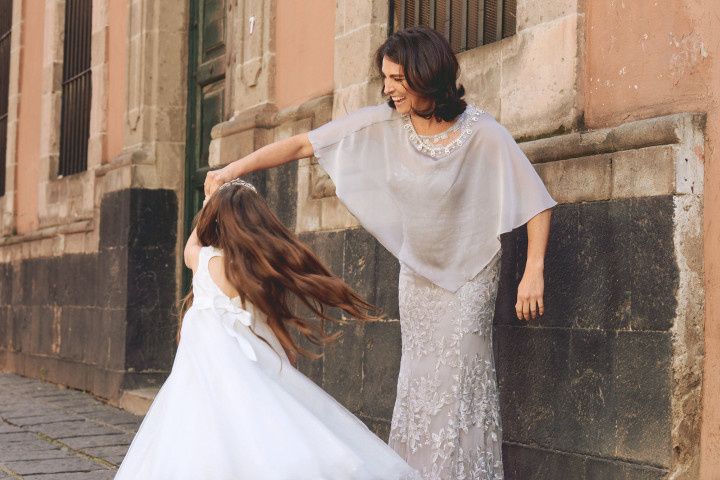 mother of the bride and flower girl