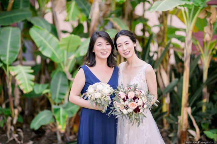 bride and maid of honor