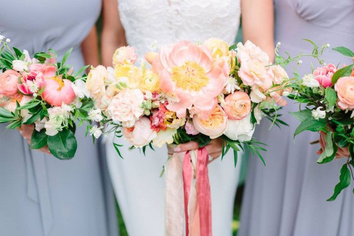 Rustic Wide Pastel Bridal Bouquet