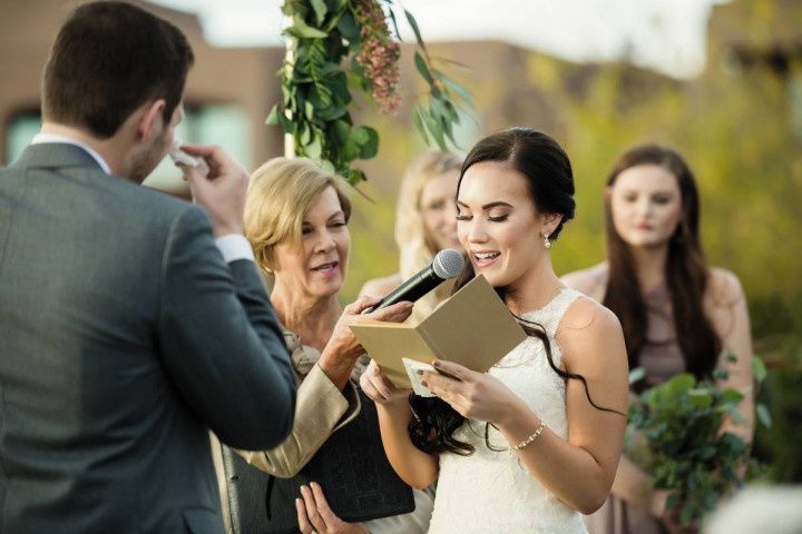 bride reading vows