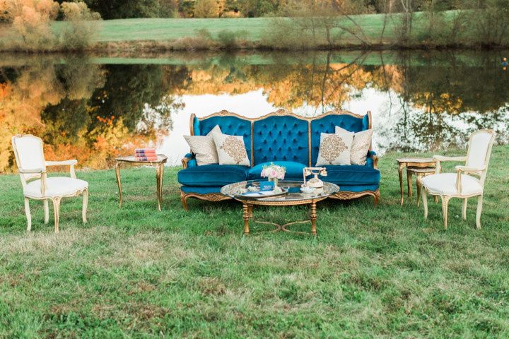 outdoor wedding lounge vintage