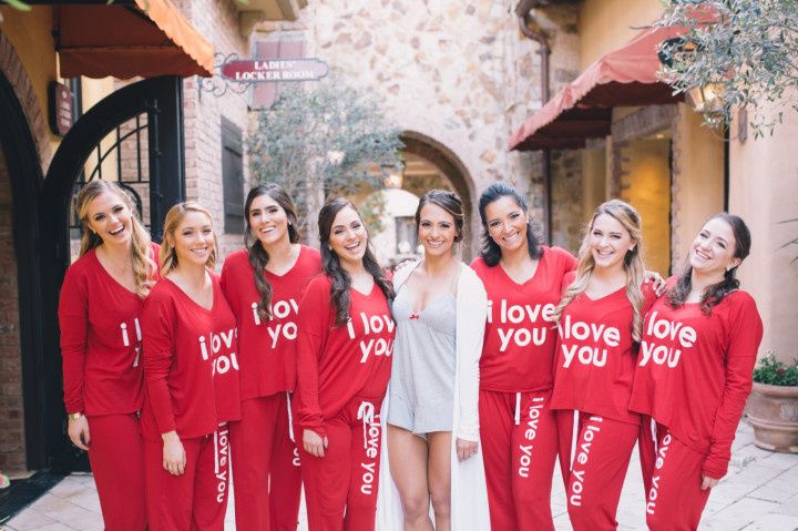 bridesmaids in pajamas 