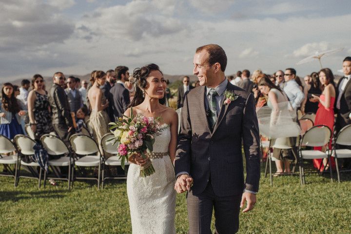 bride and groom recessional