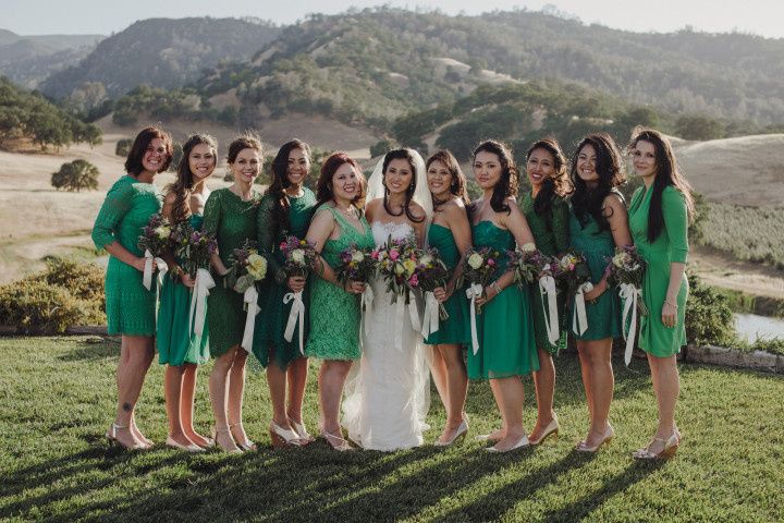 green bridesmaid dresses