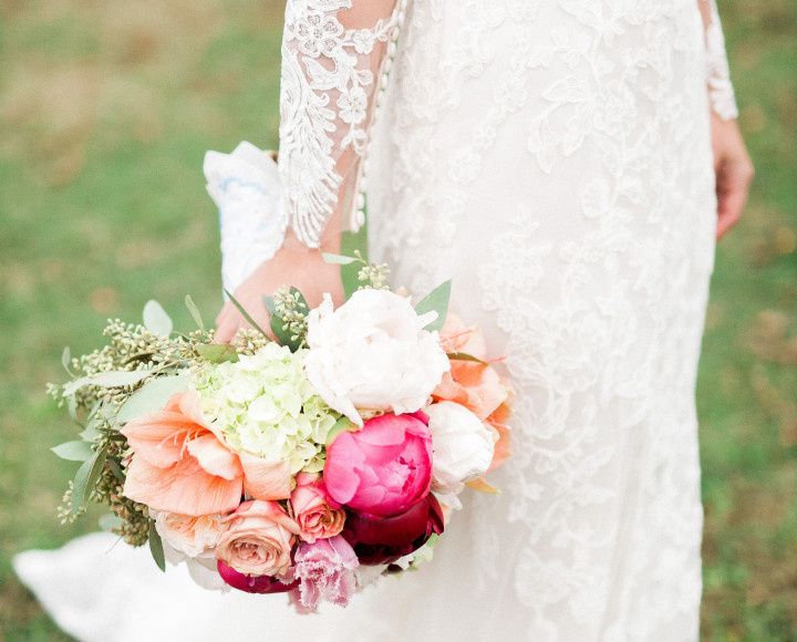 fall peony and rose bridal bouquet 