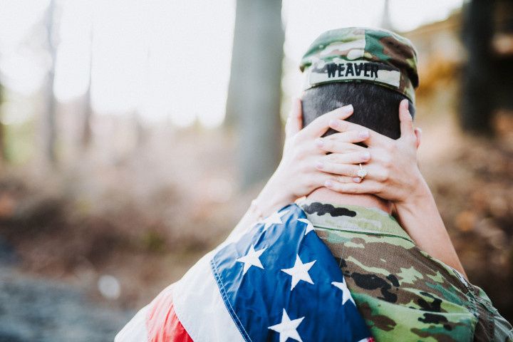 This Military Couple Aced Their Outdoor Engagement Photos