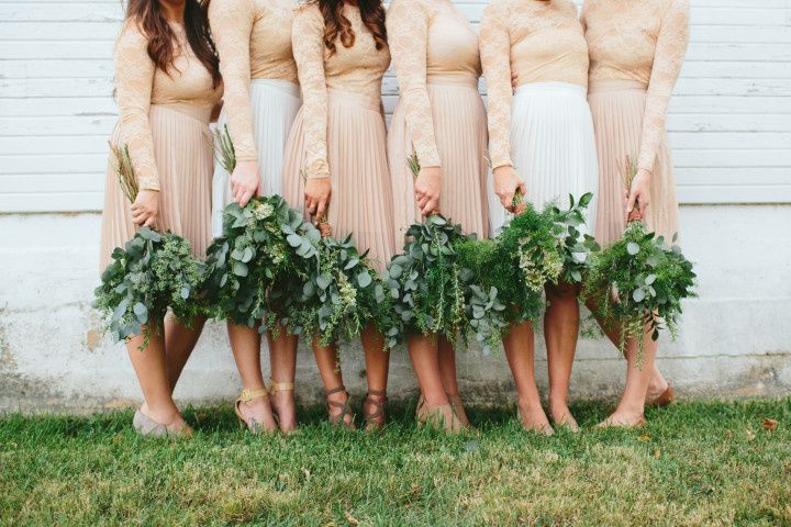 greenery bridesmaid bouquets 