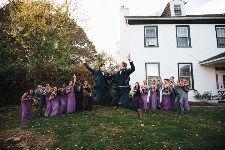 grooms jumping 