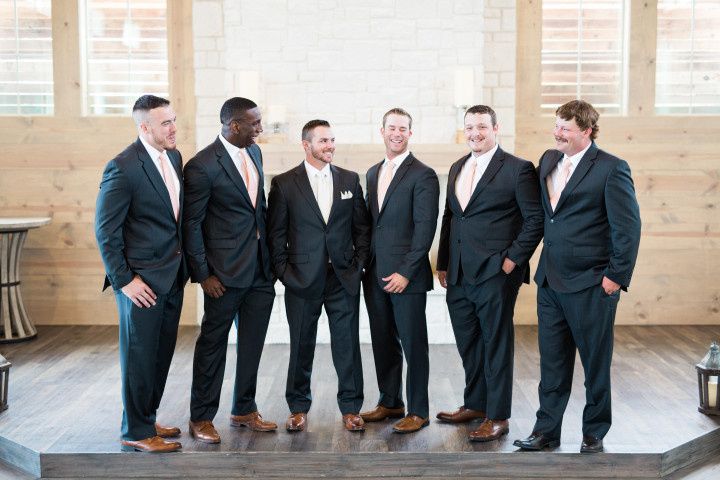 happy groom and groomsmen 