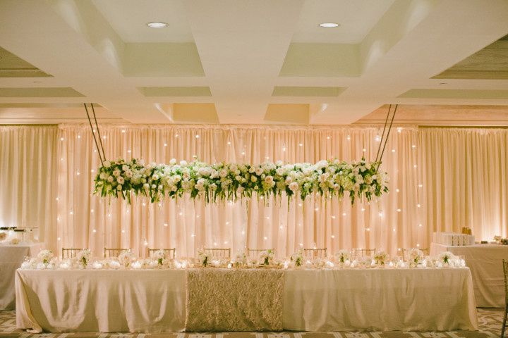 Flowers hanging best sale from ceiling wedding