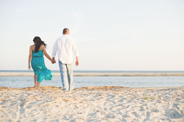 couple walking on beach