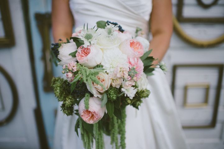 garden rose wedding bouquet 