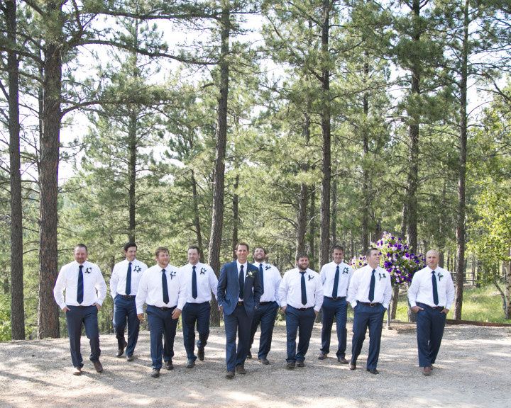 Groom Groomsmen Woods Outdoor Portrait 