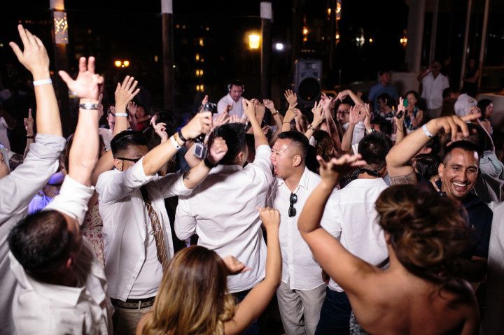 Guests dancing at wedding reception