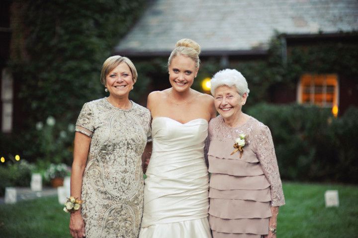 bride with mother and grandmother ring photo <li>meredith rogers photography