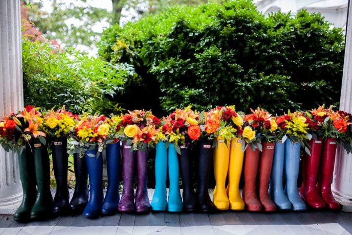 colorful rain boots 