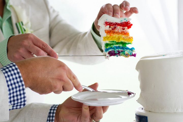 rainbow wedding cake gay wedding ideas 