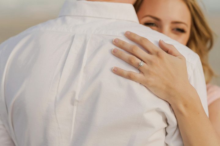 Proposal engagement ring photo outside