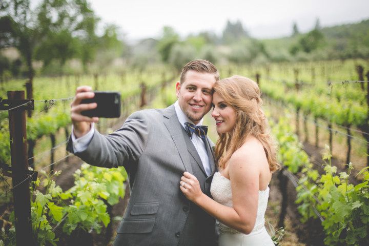 bride and groom selfie 