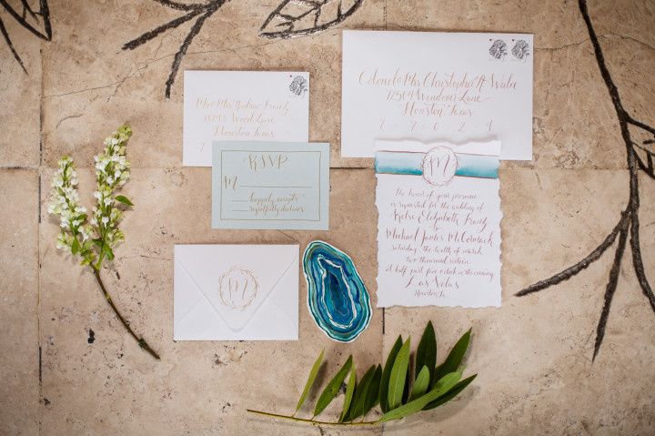 modern watercolor invitation suite 