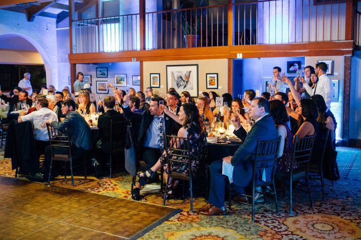 wedding reception guests toast 