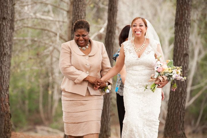 bride processional with mother 