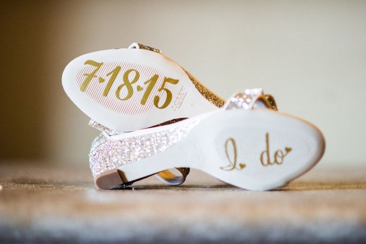 wedding shoes with date on the soles