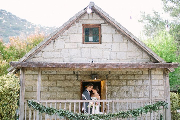 couple in wedding venue 