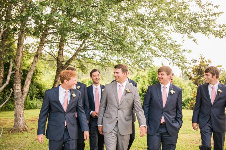 groomsmen walking together