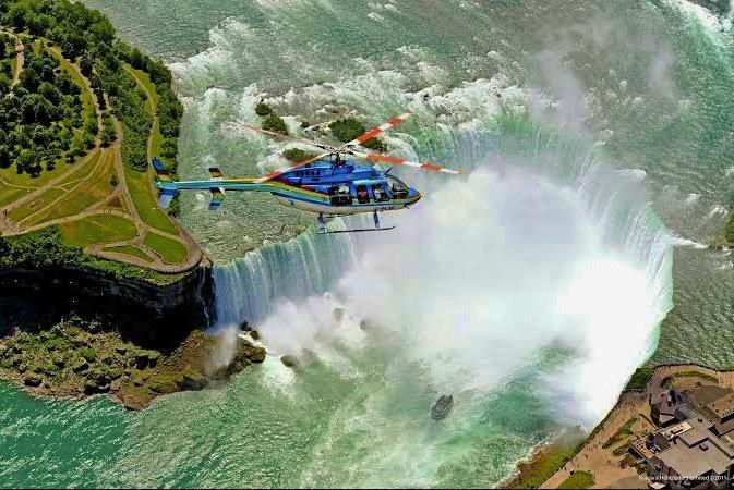 helicopter over niagara falls