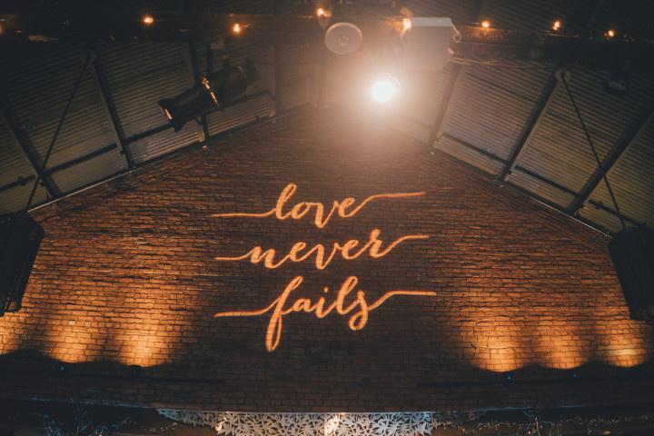 Lovely Bright Pink “Love Never Fails” LED outlet Night Light Room Wall Decoration