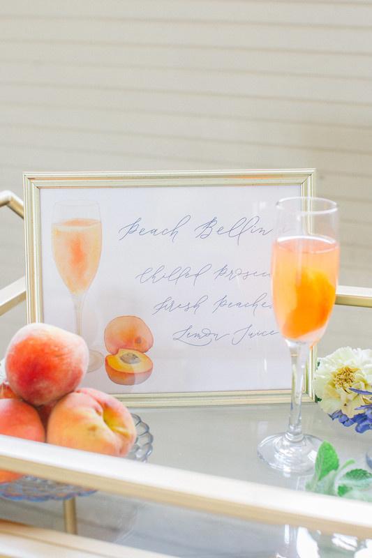 peach bellini as wedding signature cocktail
