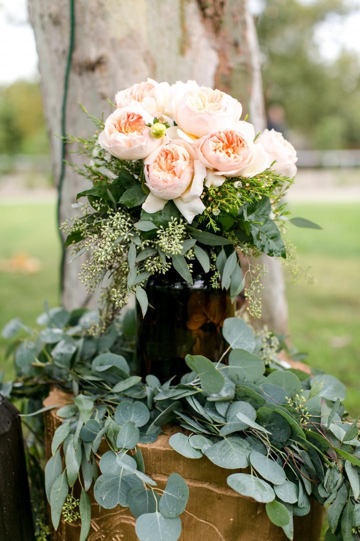 Juliet rose wedding bouquet