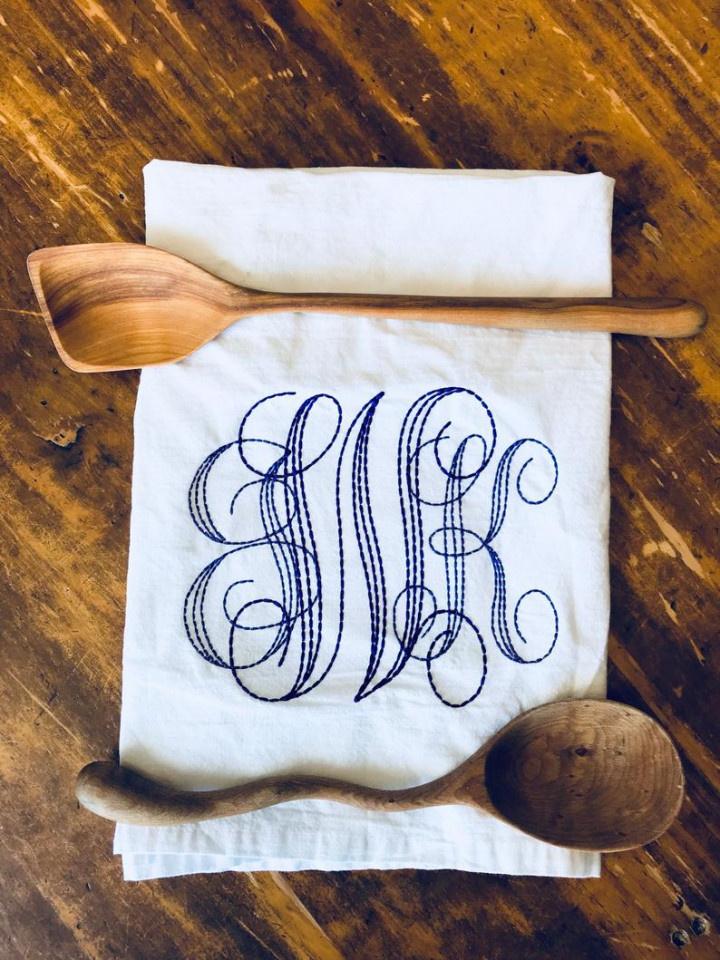 Monogram Wooden Spoon - Swirl Monogrammed Design - Personalized Gallery