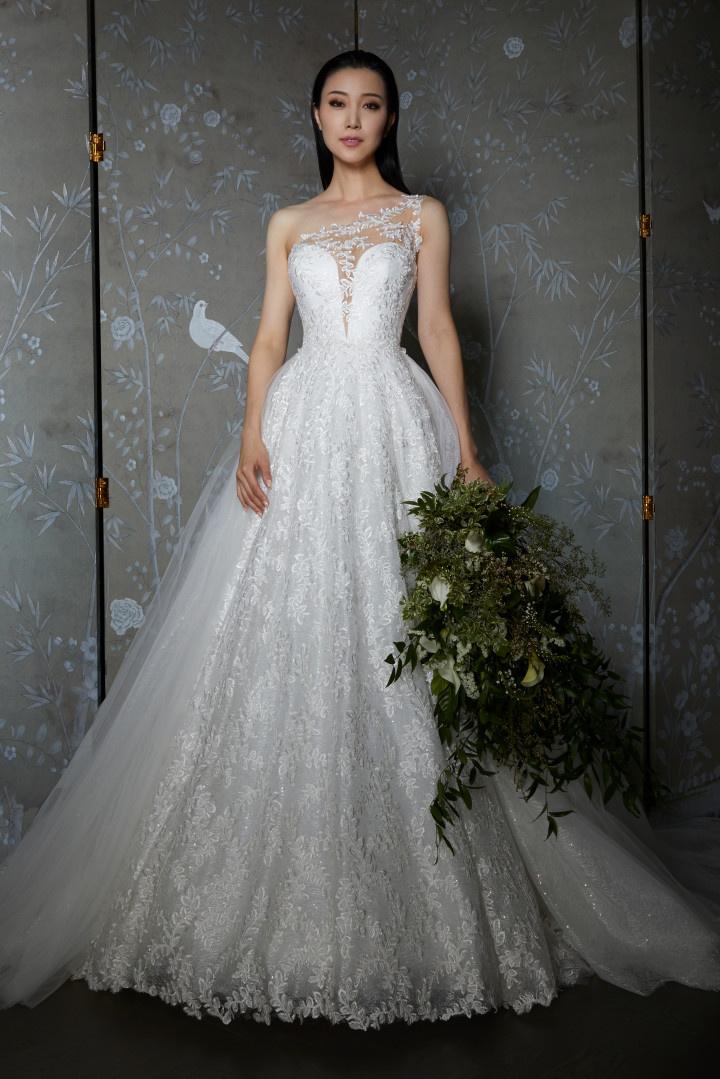 One shoulder wedding clearance gown