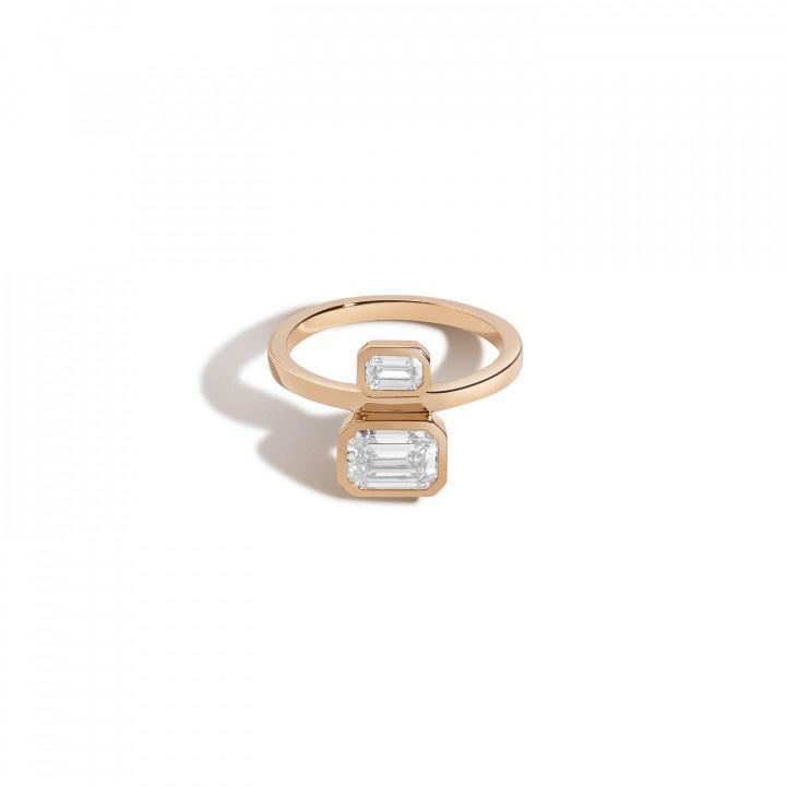 emerald cut bezel ring