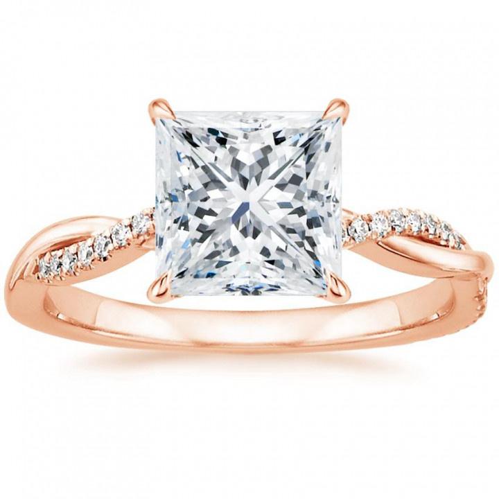princess cut twisted settig