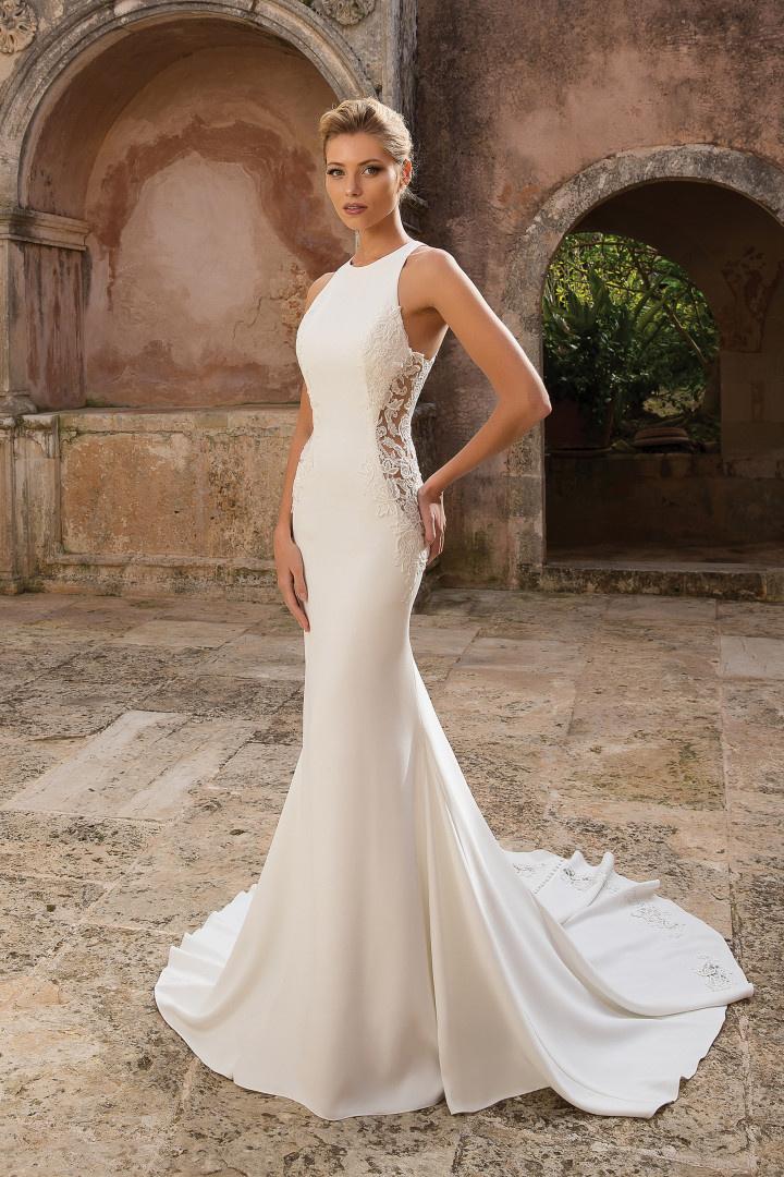 Grecian High Neck Wedding Dress