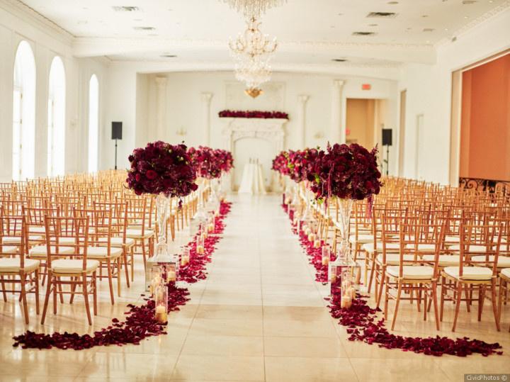 red wedding reception decorations