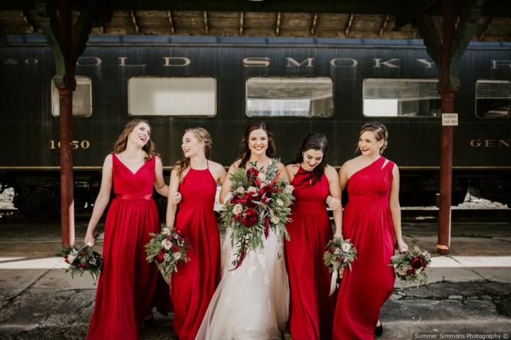 Candy apple red bridesmaid sales dresses